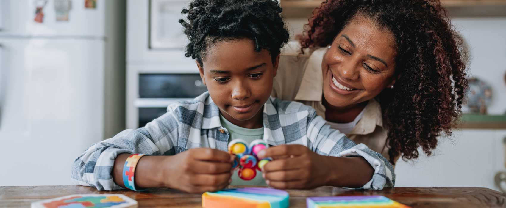 autistic child and mother