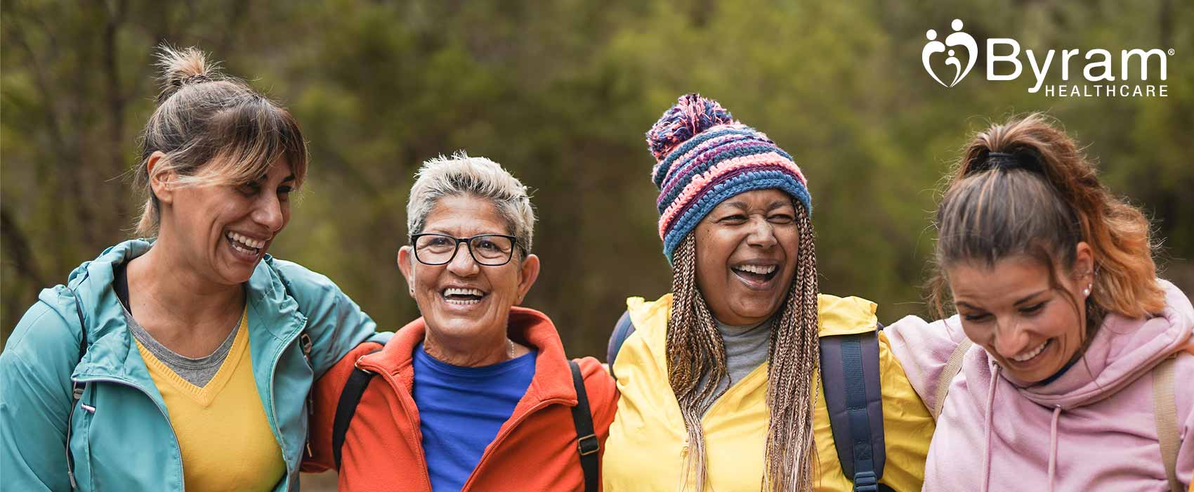Group of women hiking together.