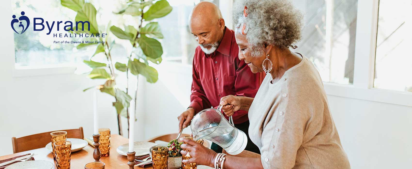 Man and woman preparing dinner