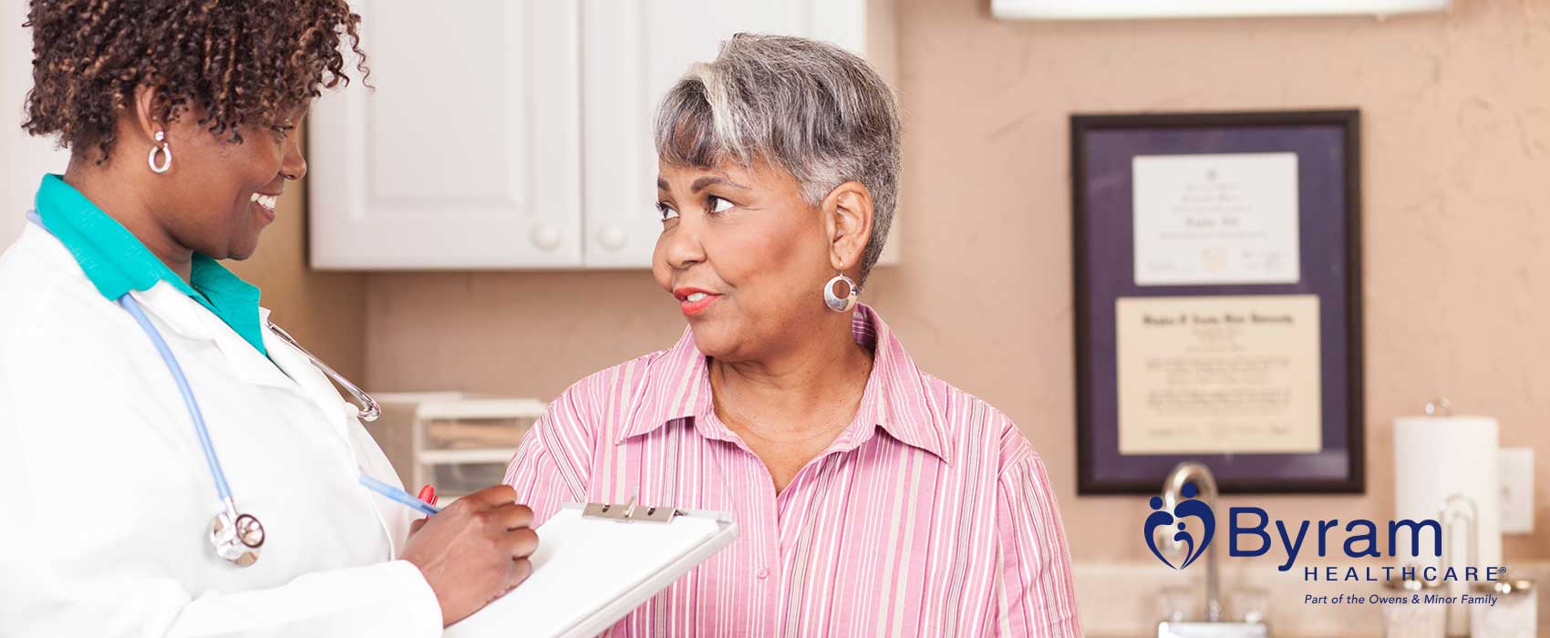 Woman talking to her doctor