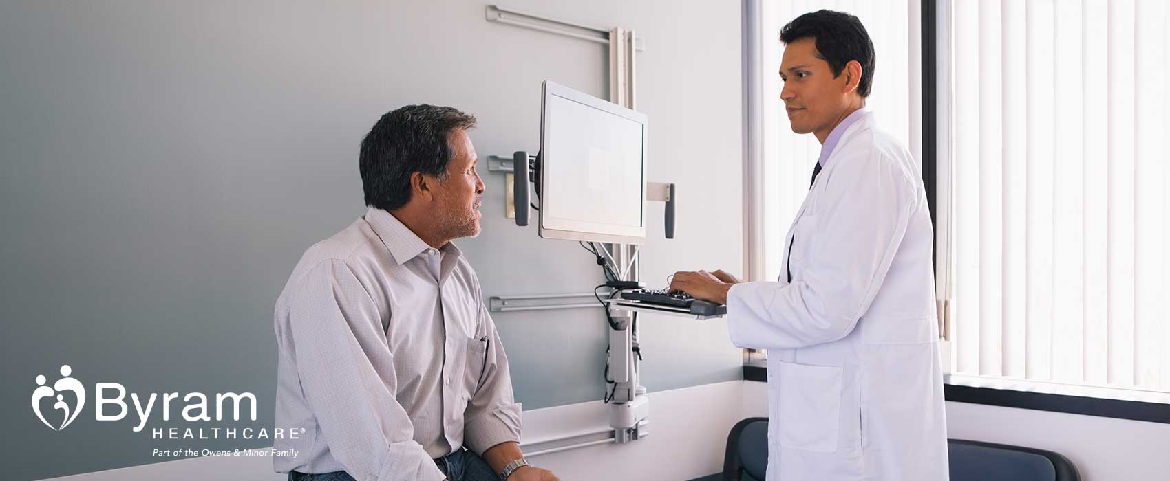 Man talking to his doctor.