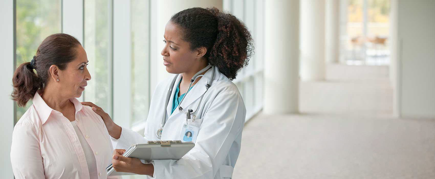 Woman talking to her doctor