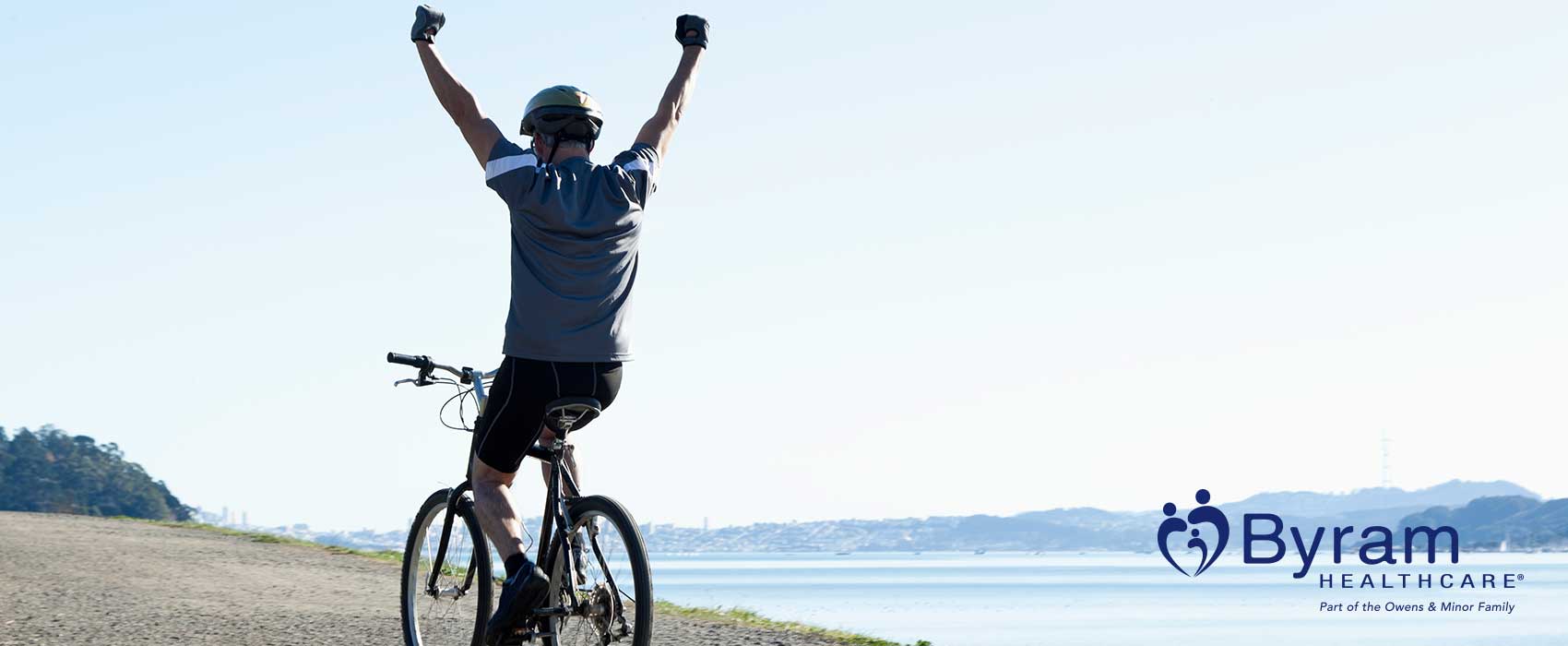 Man riding a bike.