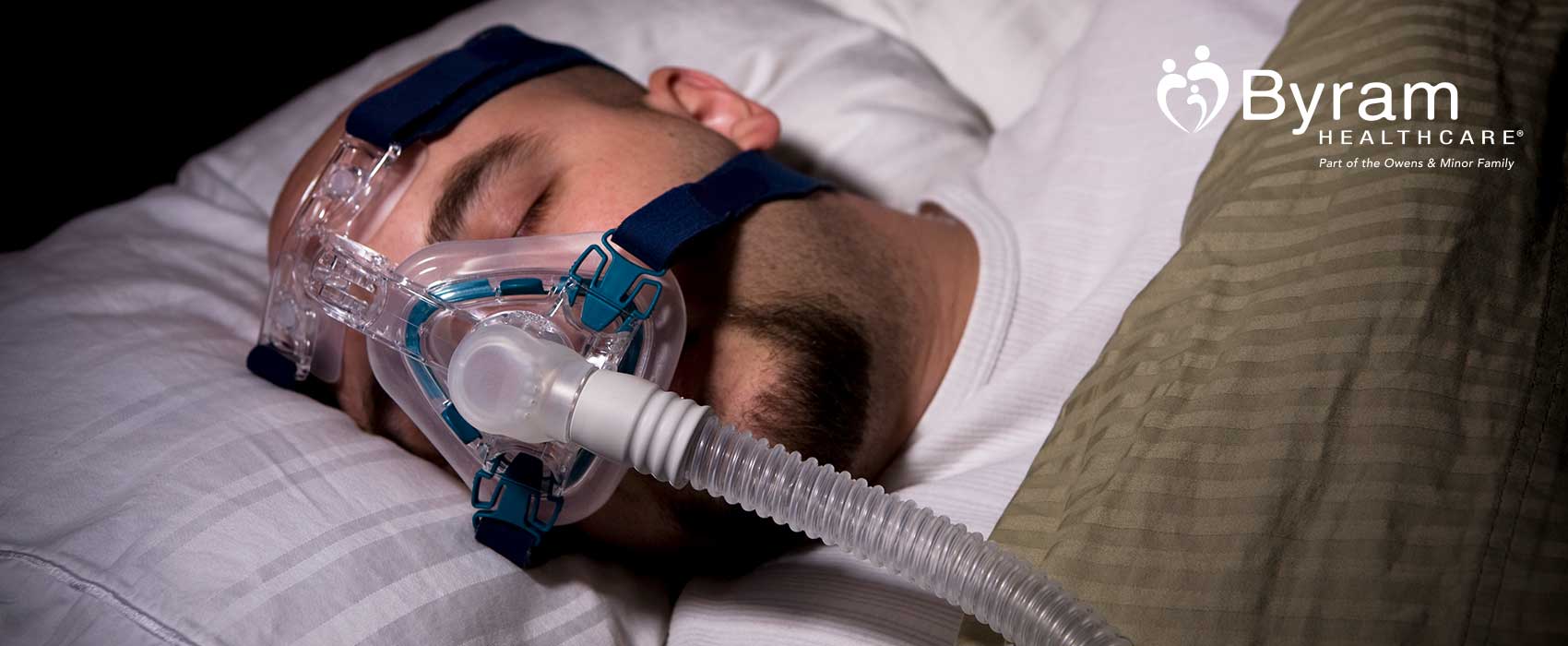 Man using a CPAP machine.