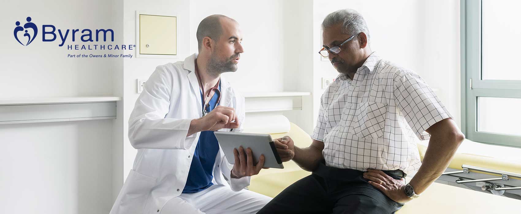 Man talking to his doctor.