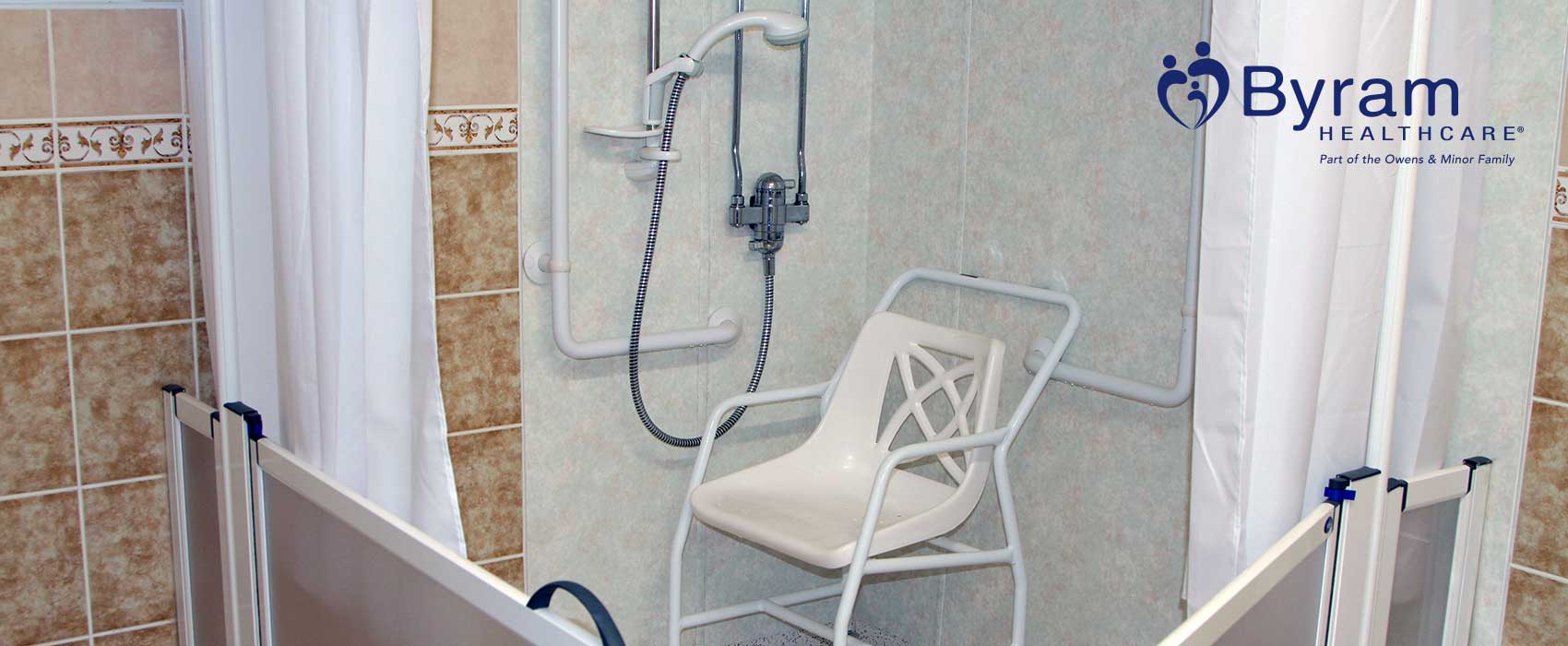 Wheelchair accessible shower.