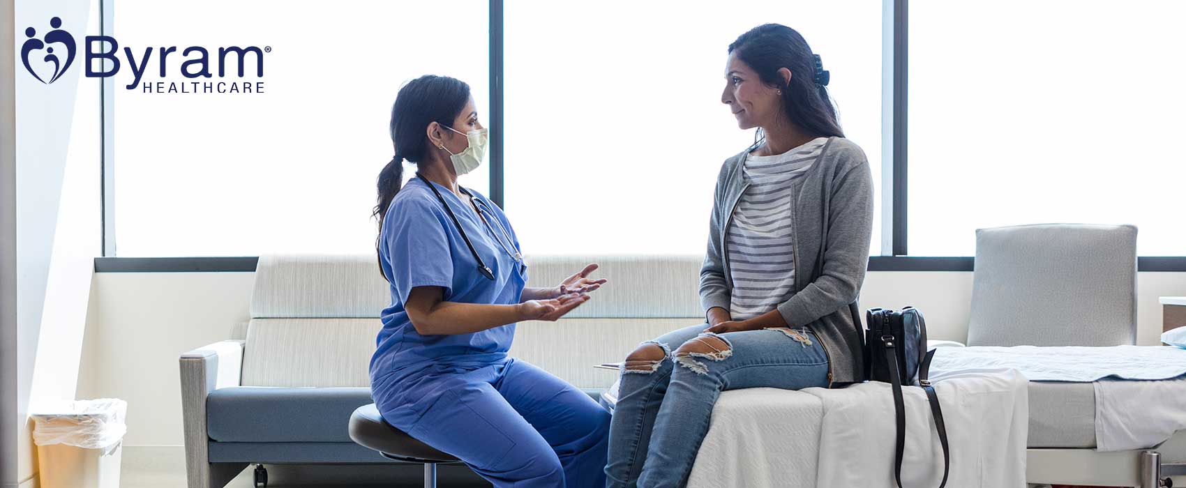 woman listening to her doctor.