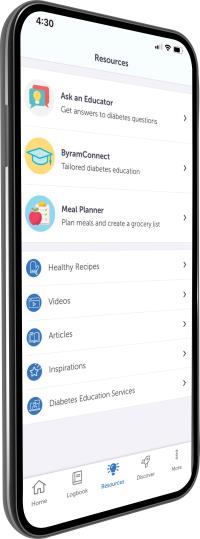phone image with diabetes tracking screen