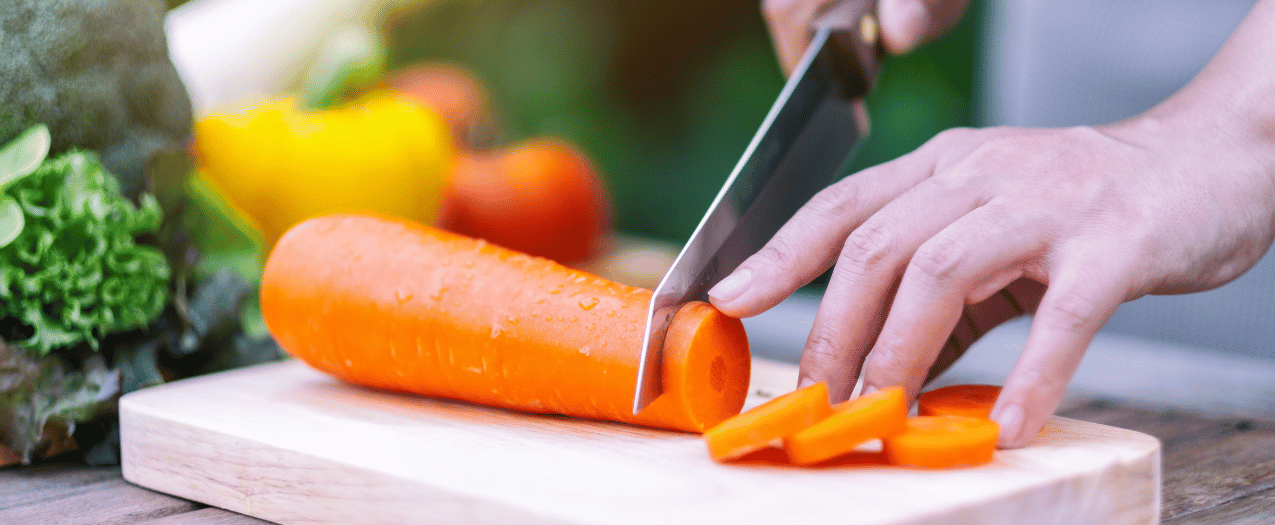 chopping carrot
