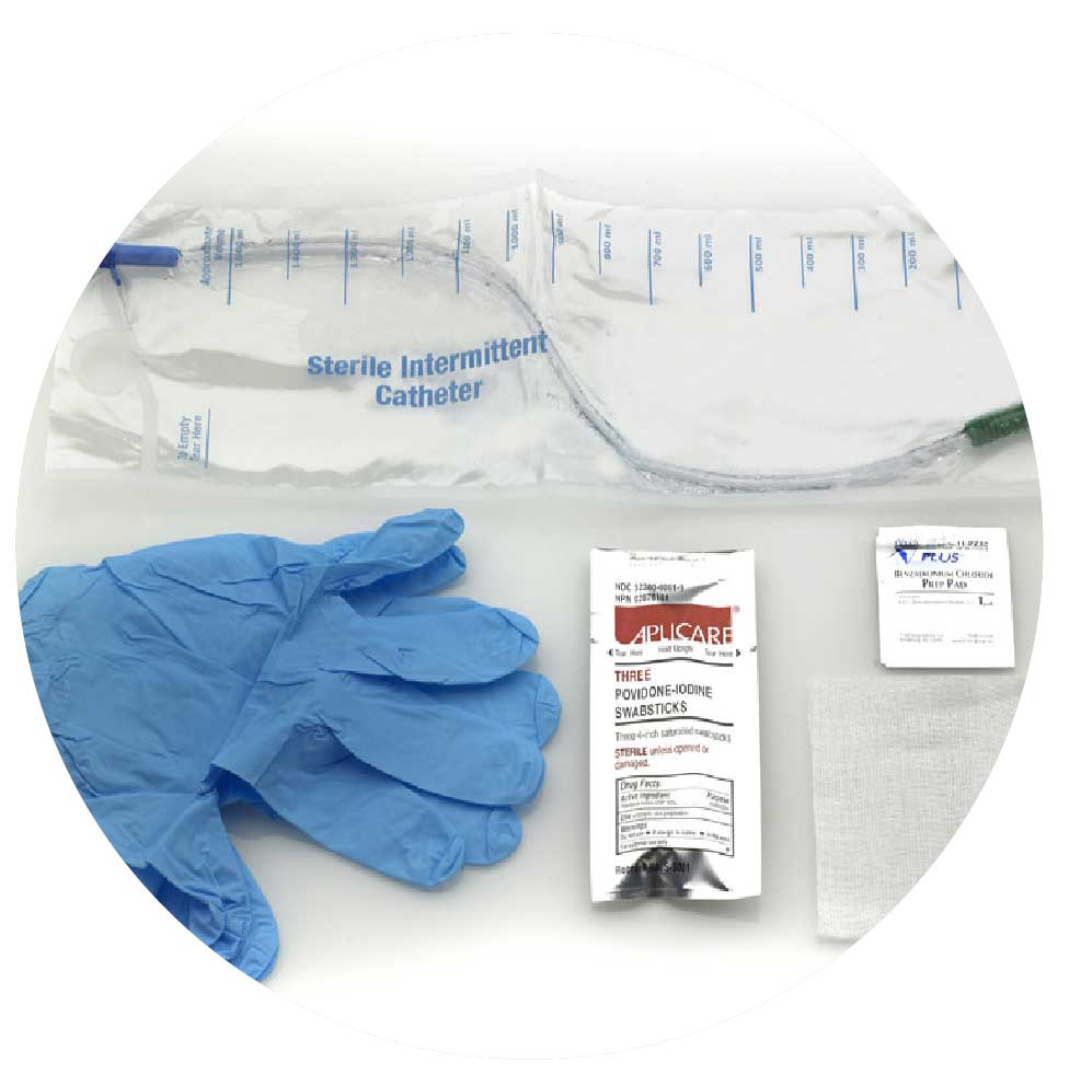 closed system catheter package and supplies