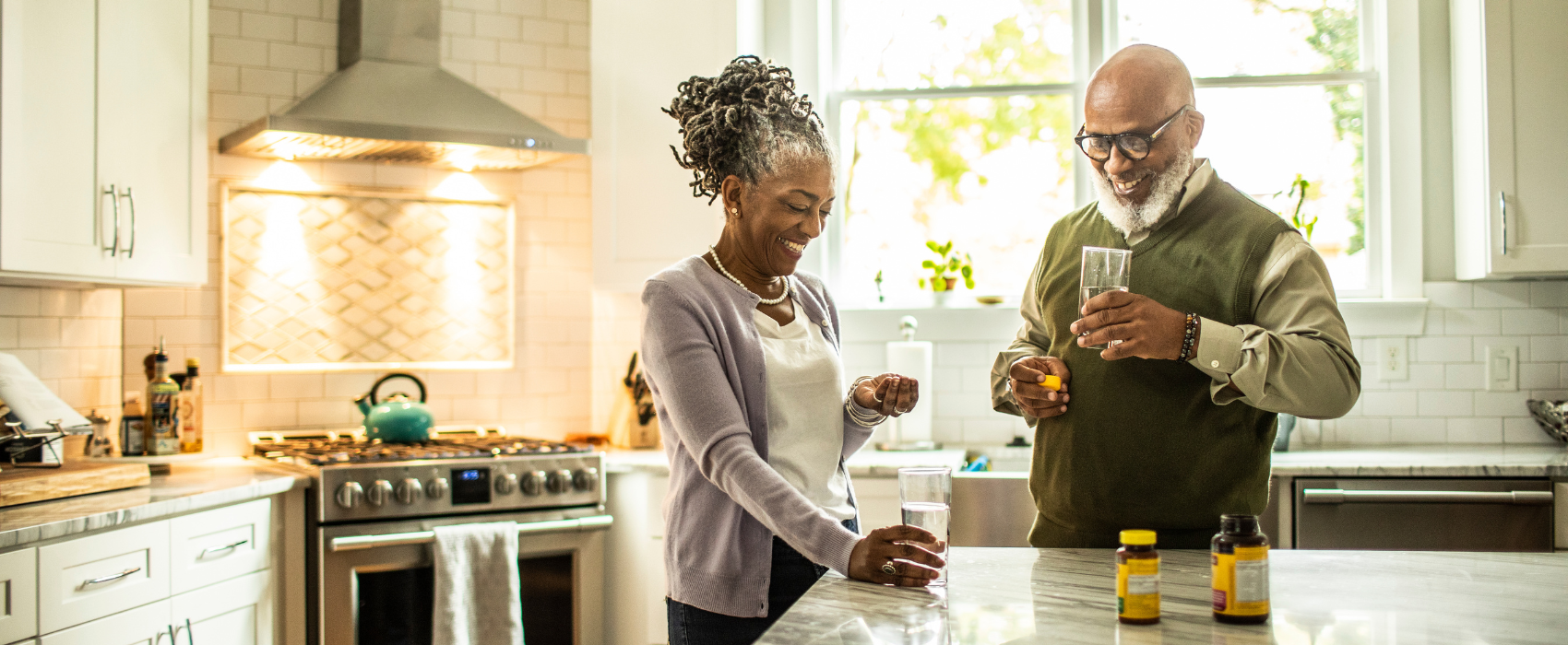 couple taking supplements