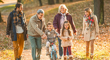 family on a walk