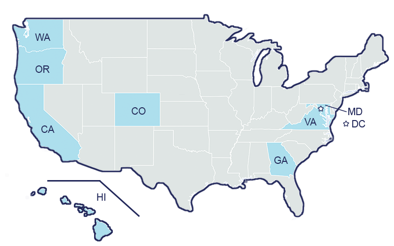 Kaiser Permanente Byram Healthcare USA coverage map