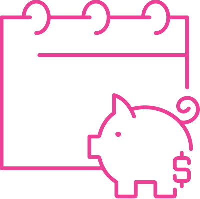 calendar with piggy bank icon