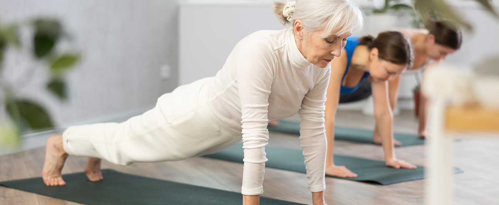 mature woman yoga