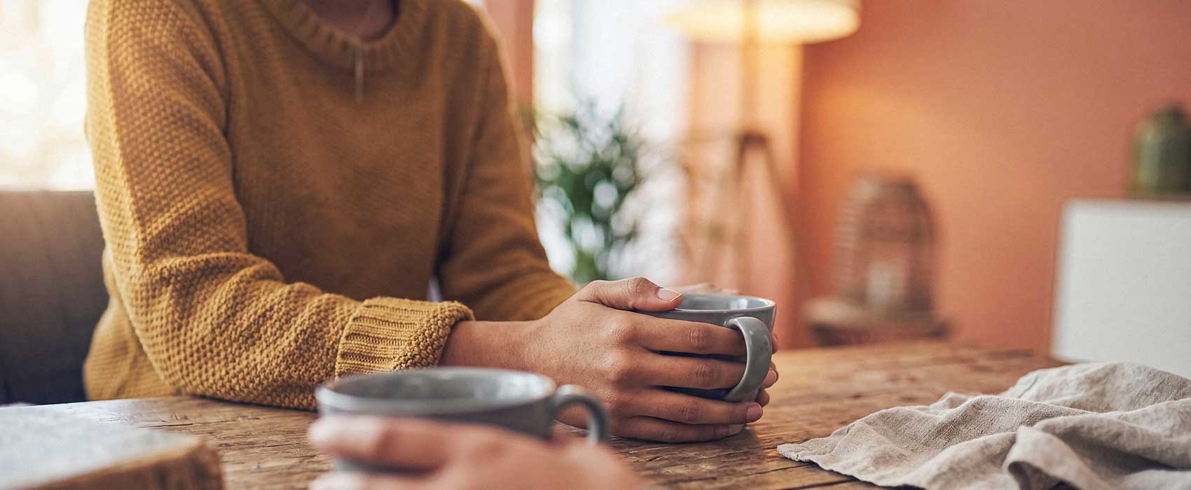 couple having coffee at table