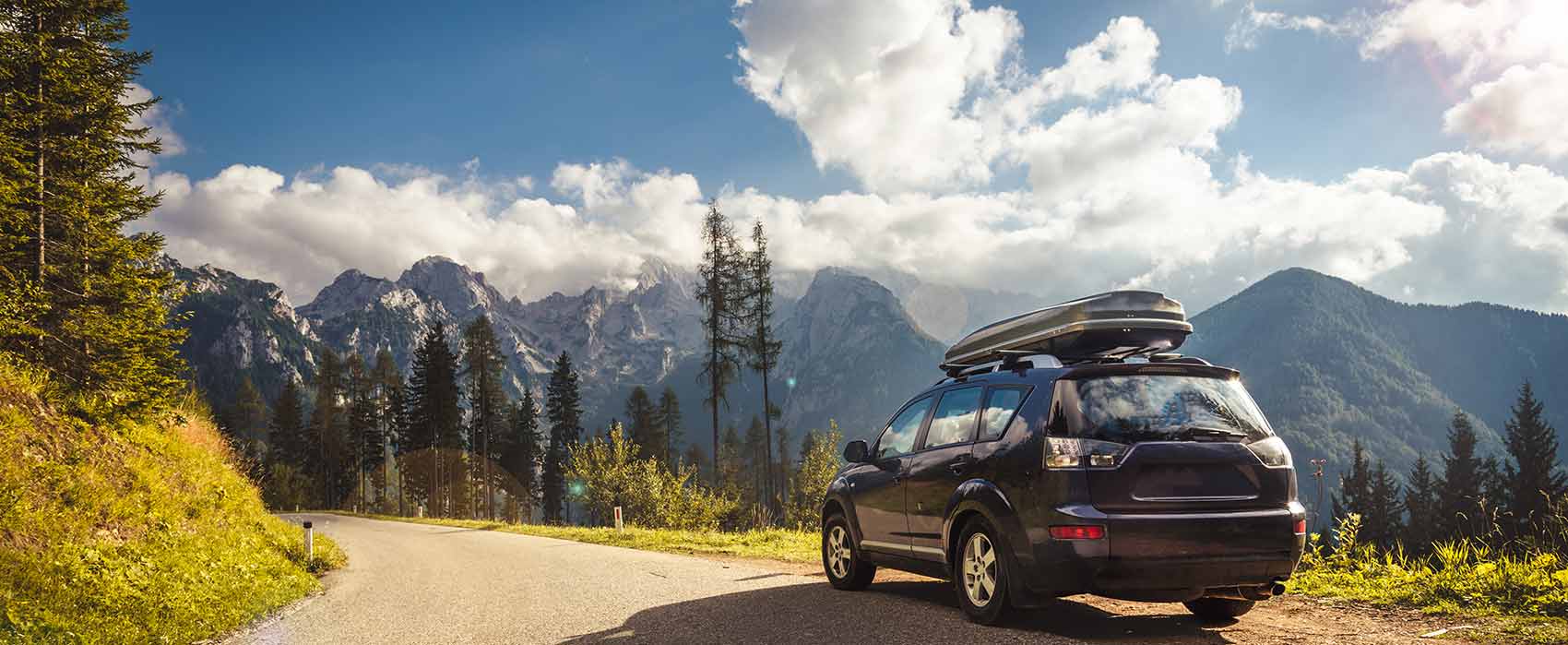 Car on mountain road