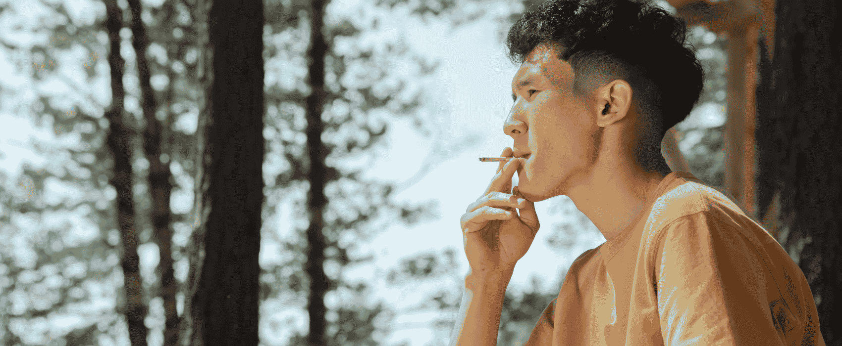 smoking cigarette