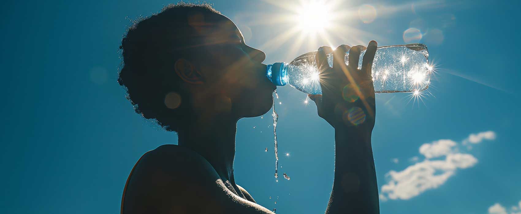 woman drinking water