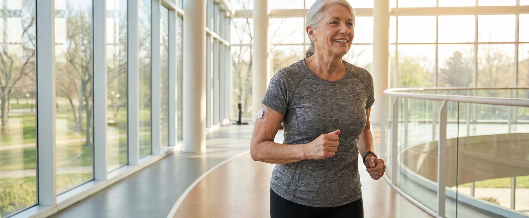 woman running indoors