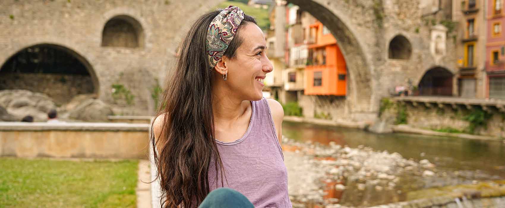 woman outdoors sitting
